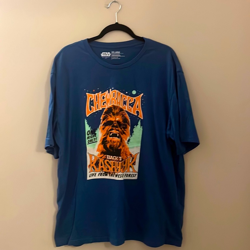 STAR WARS Men’s Heathered Blue Chewbacca T-Shirt NWOT Size XXL